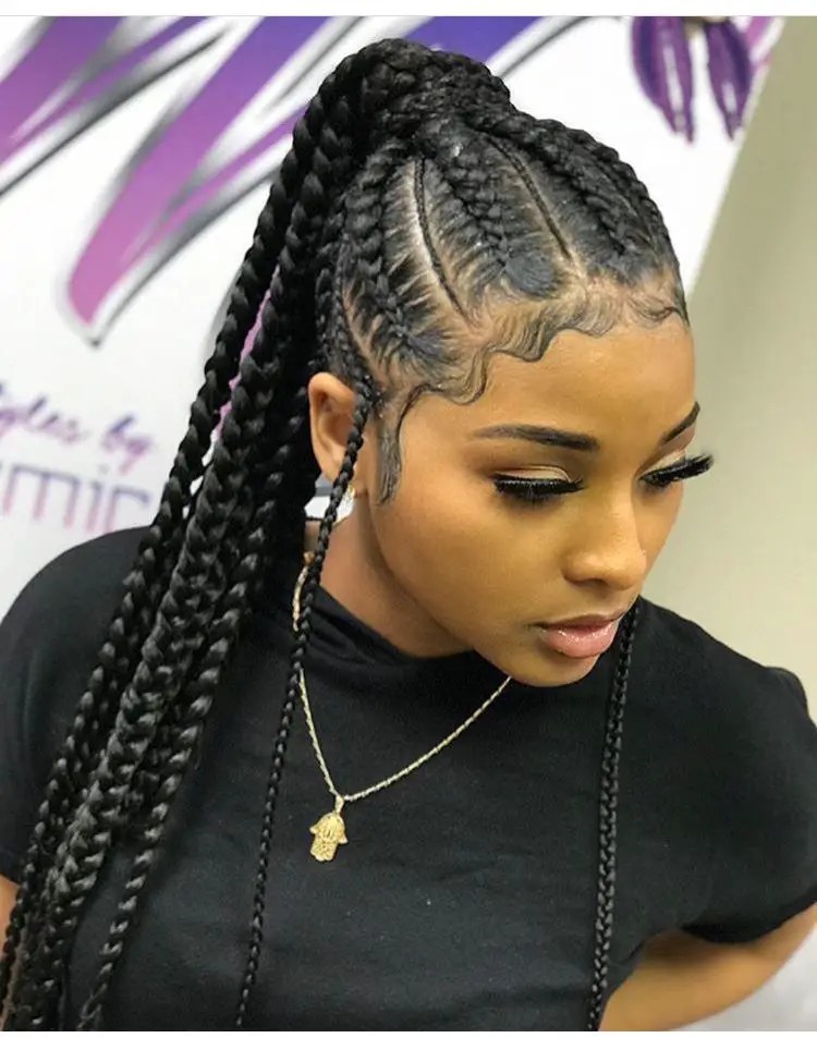 pretty lady rocking braided ponytail hairstyle