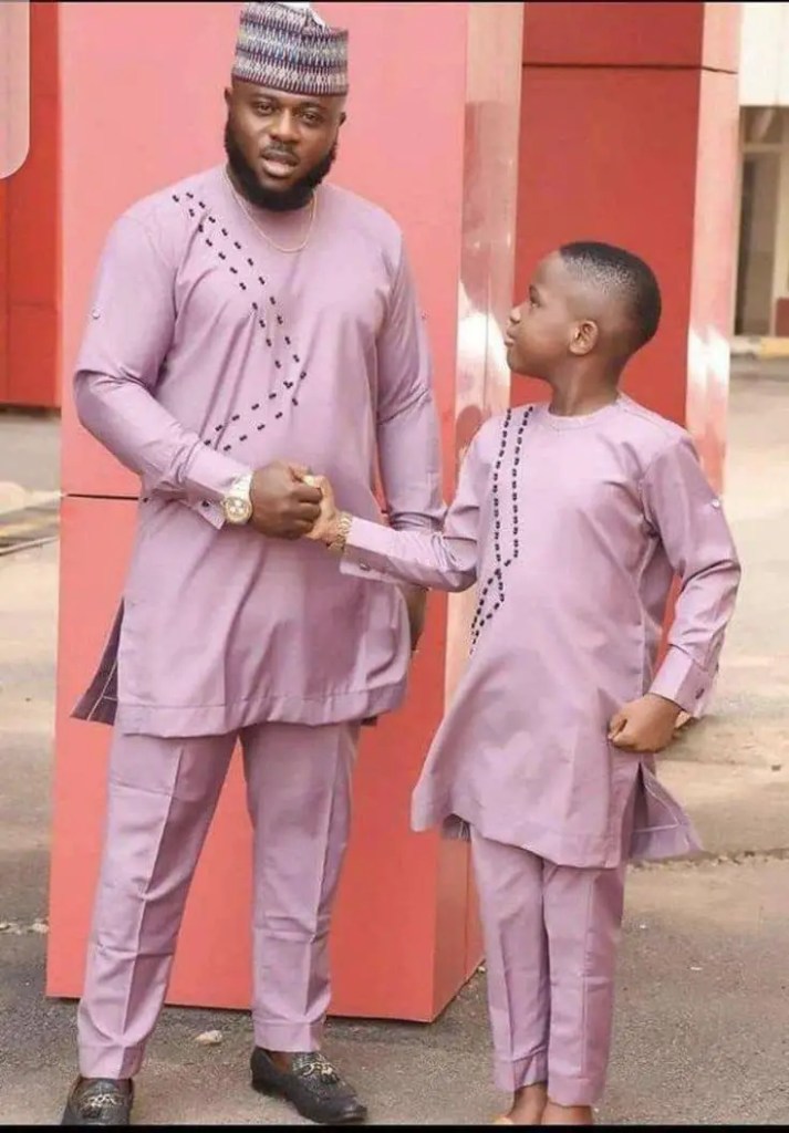 father and son in matching senator