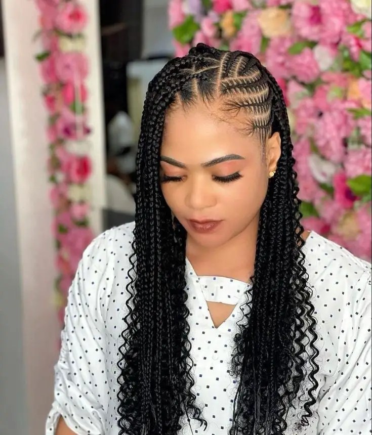 fair lady wearing braids with extensions