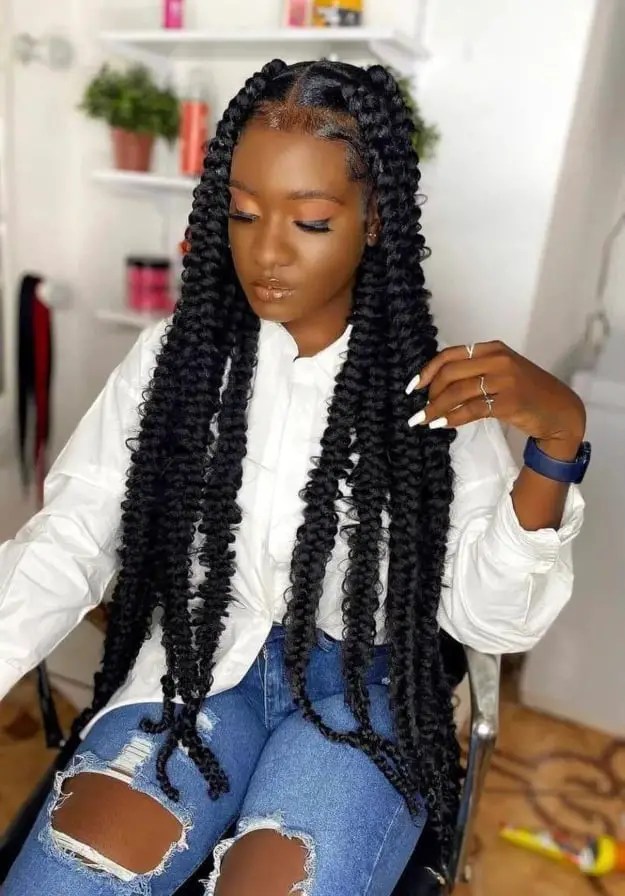 lady wearing butterfly braids