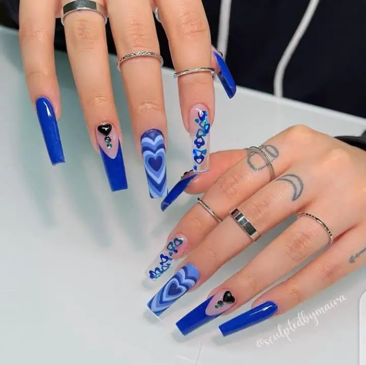 beautiful blue fashion nails