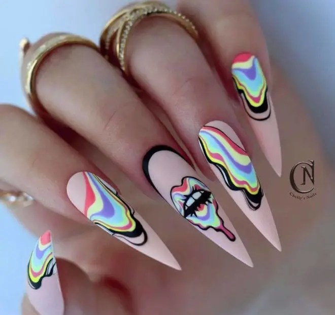 colorful fashion nails design