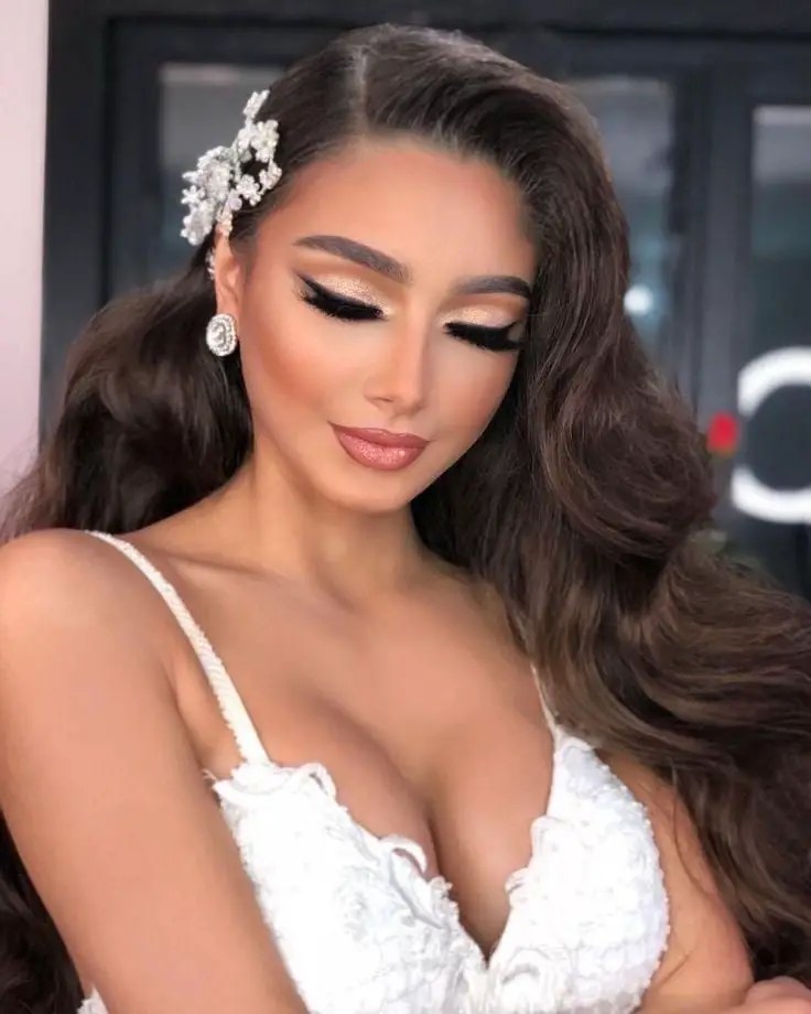beautiful makeup on a bride