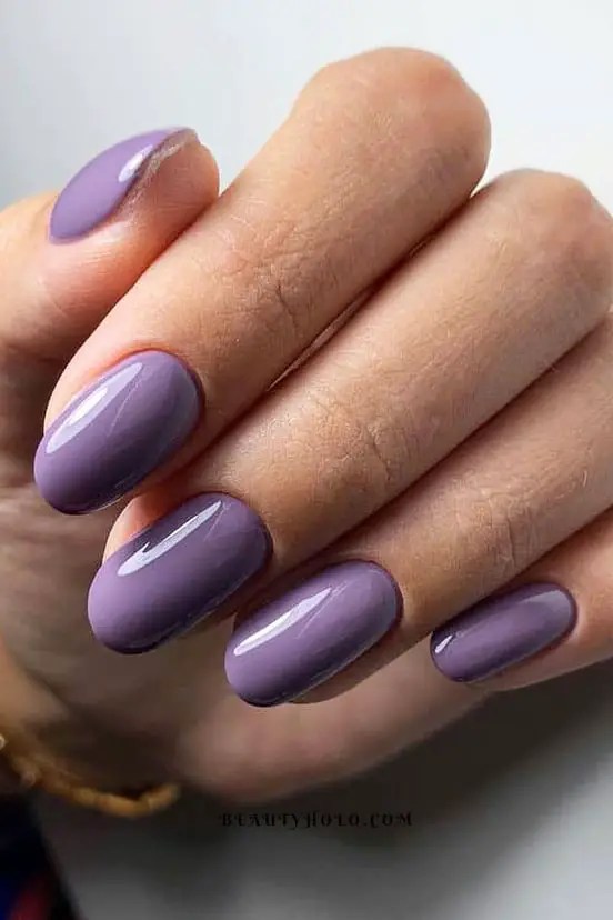 purple gloss fashion nails