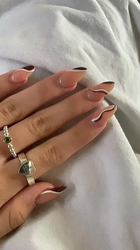 glossy design fashion nails with rings