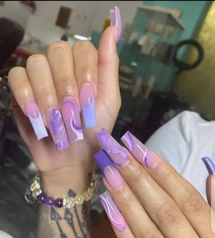 beautiful light purple fashion nails