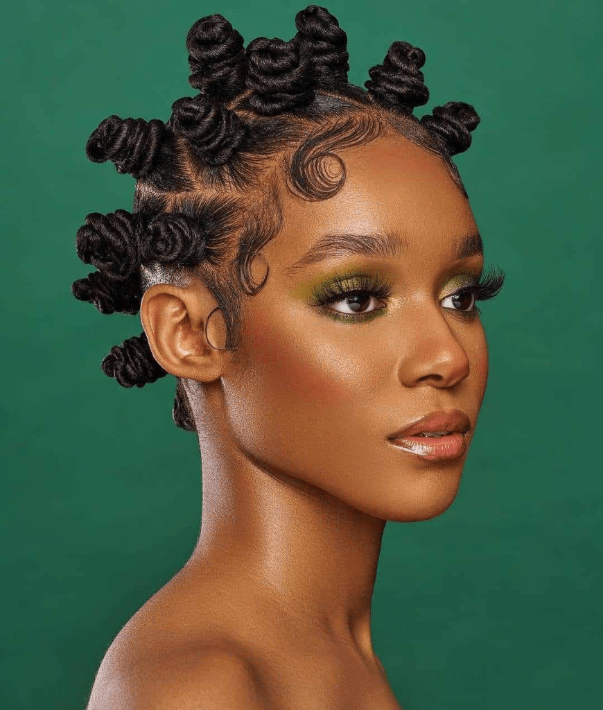 lady rocking bantu knots
