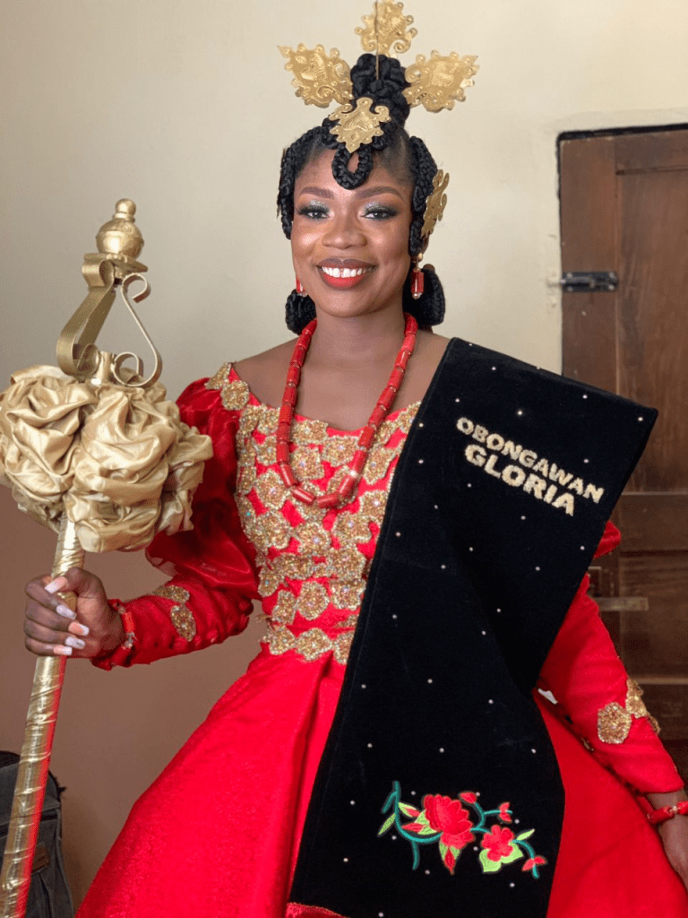 Efik bride wearing makeup for her traditional wedding