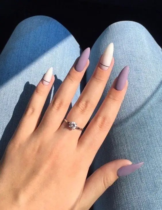 matte fashion nails on fingers