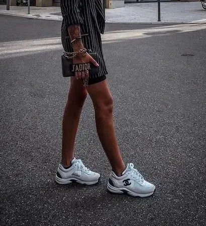 Chanel sneakers outfit online