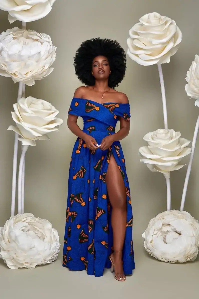 lady wearing ankara outfit for birthday photoshoot