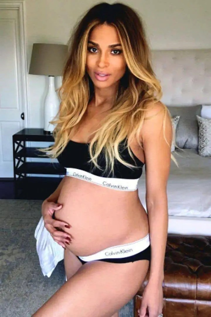 Ciara in maternity underwear