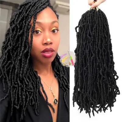 Woman wearing a black fake lock