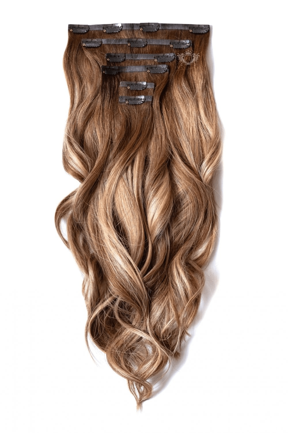 Blonde clip-in hair extension