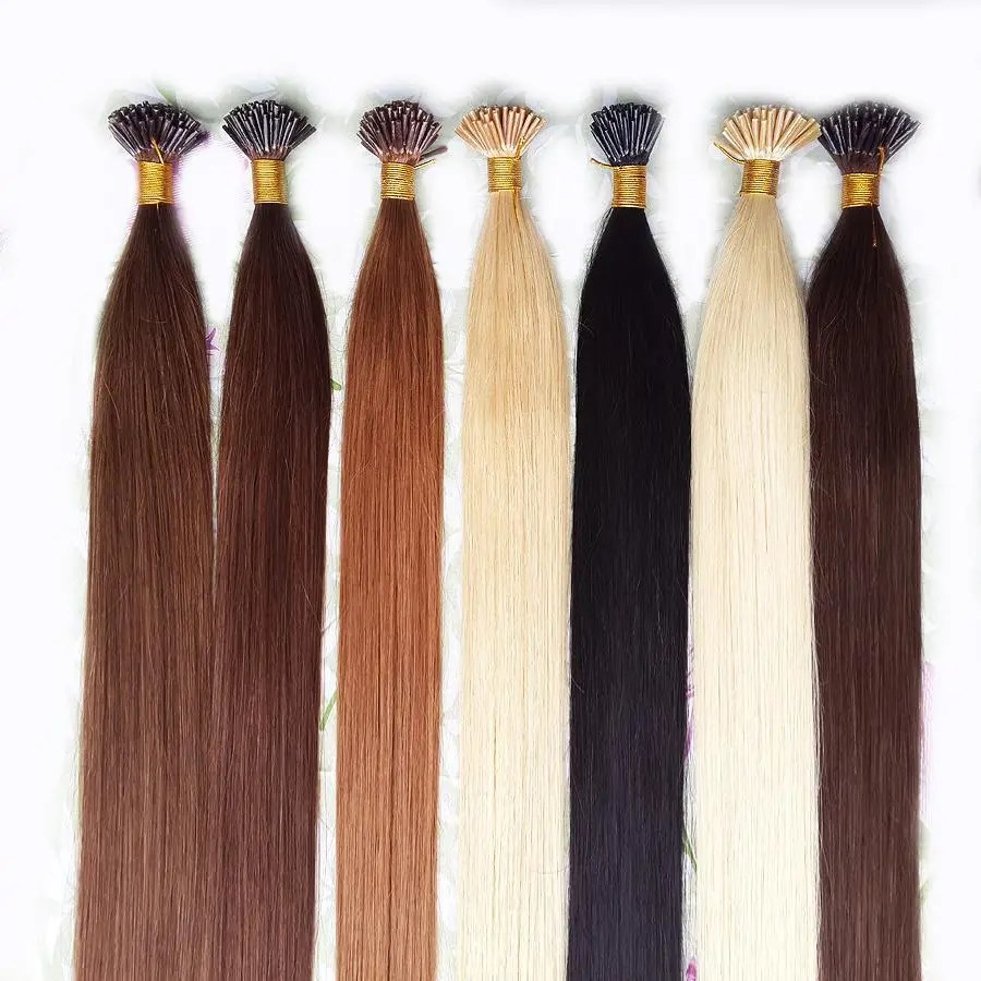 Pre-glued extensions of different colors