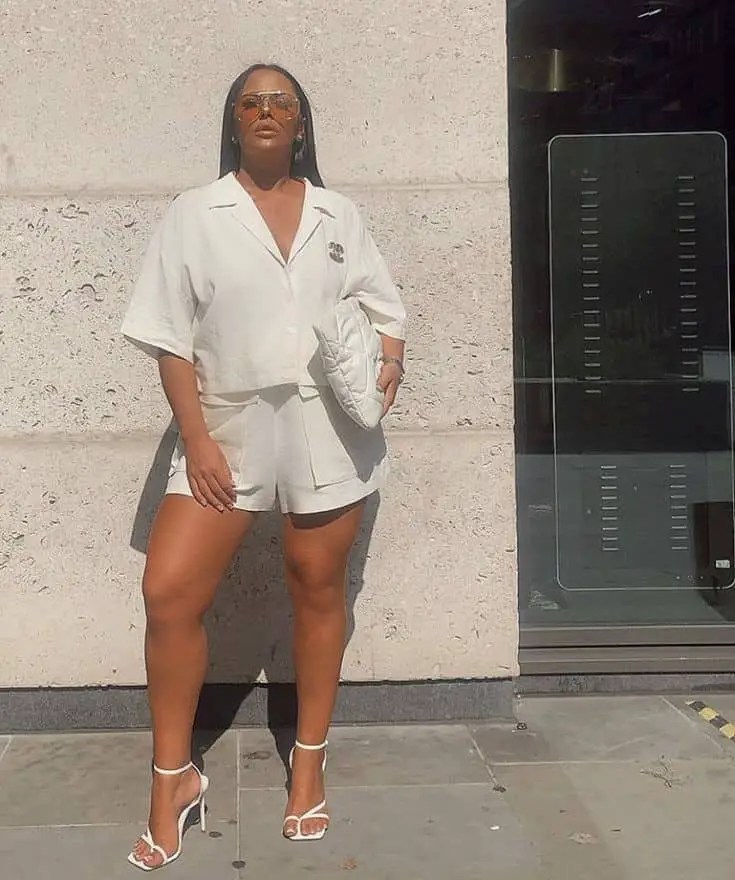 Ankara Palazzo and a woman wearing a white top