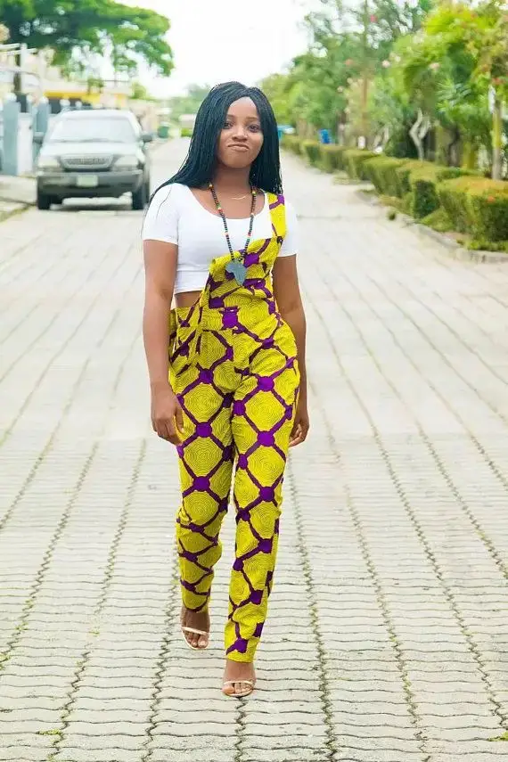 Ankara dungarees discount skirt