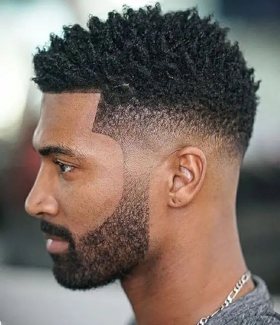 black man wearing short hair fade