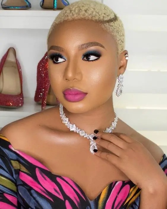 Nancy Ishime rocking dyed short hairstyle