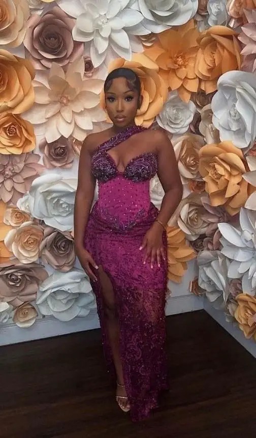 Wedding style with woman wearing corset lace gown laying edges