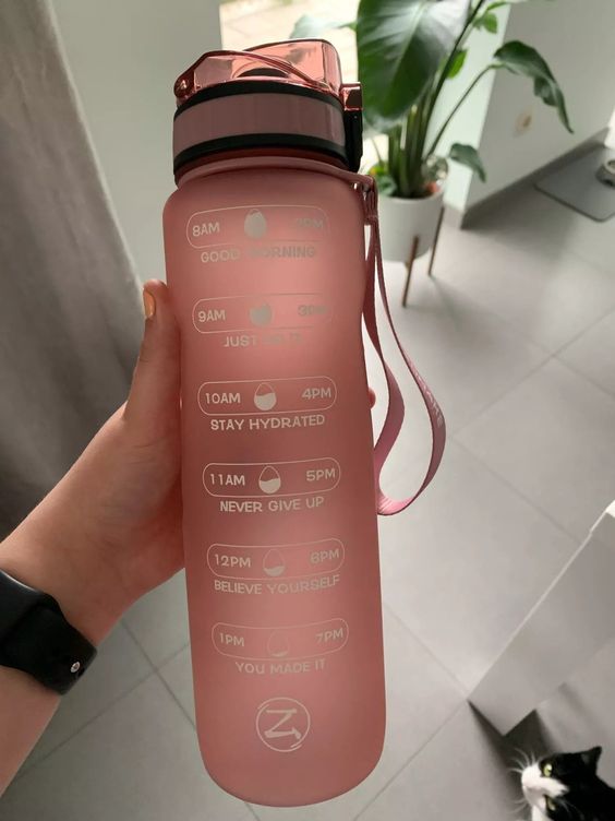 photo of pink water bottle