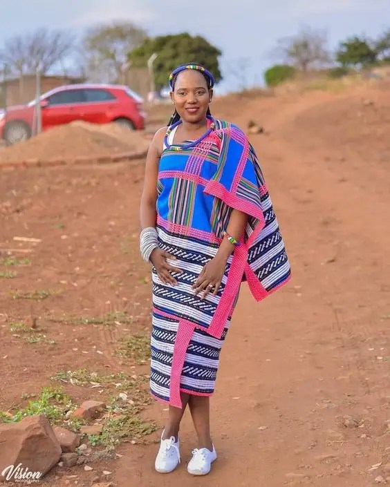 Woman in traditional african dress in vendah
