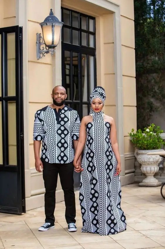 couple in african national costumes