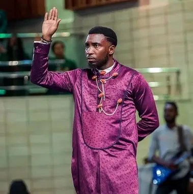 Timi Dakolo wearing Etibo as African traditional dresses