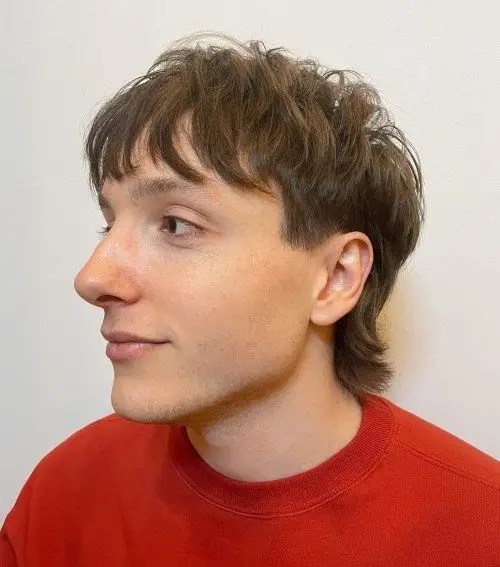 Sideways man showing untamed hairy cut