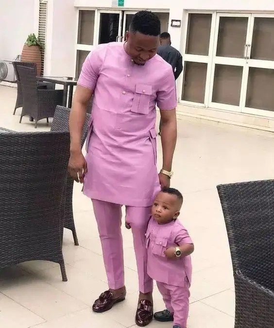 A man and his son wearing senators