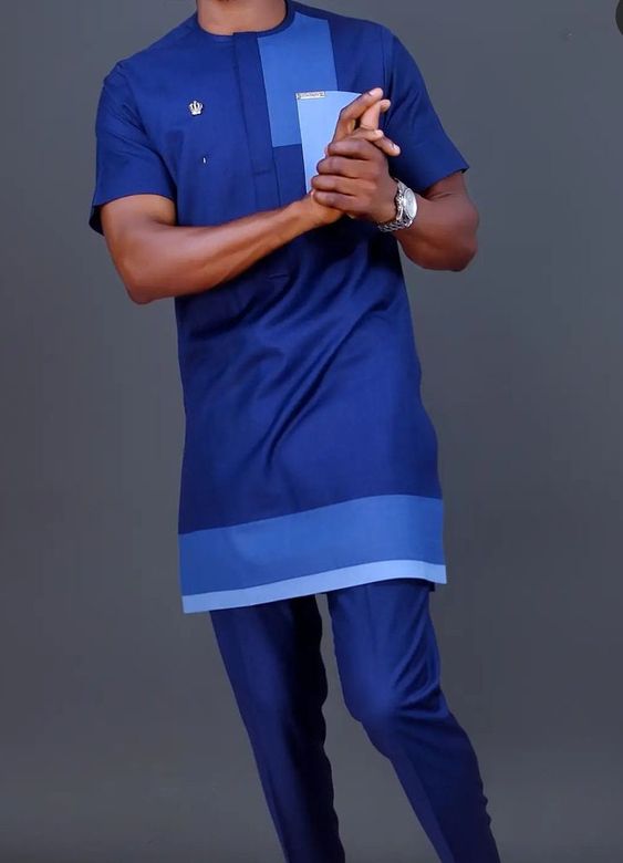 Man Rocking Shades of Blue Kaftan Style for Men