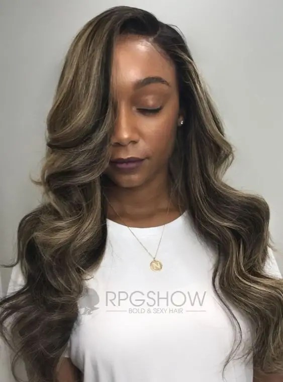 Beautiful black woman with wavy hair
