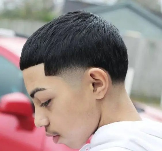 cute man showing his haircut