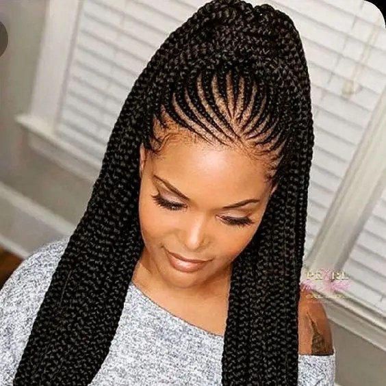 Gorgeous Half-Up Ghanaian Braid Woman