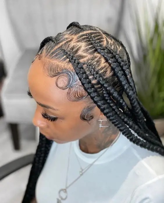 Woman wearing the latest tribal braids