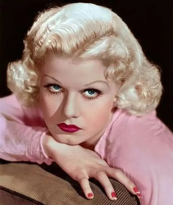 Jean Harlow in platinum blonde looks.