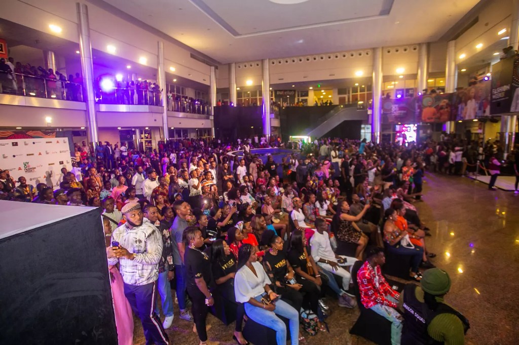 Aerial view of the 2023 Uyo Fashion Week crowd