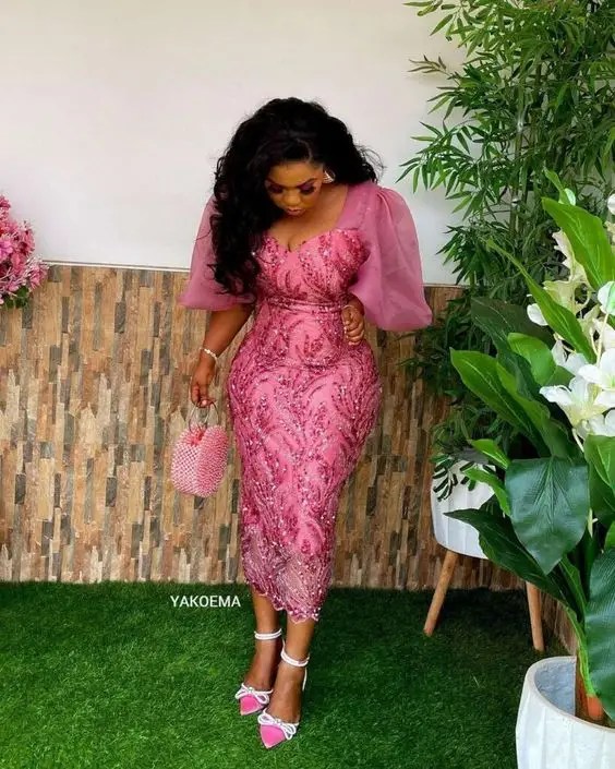 Beautiful women rocking midi lace as what to wear to church