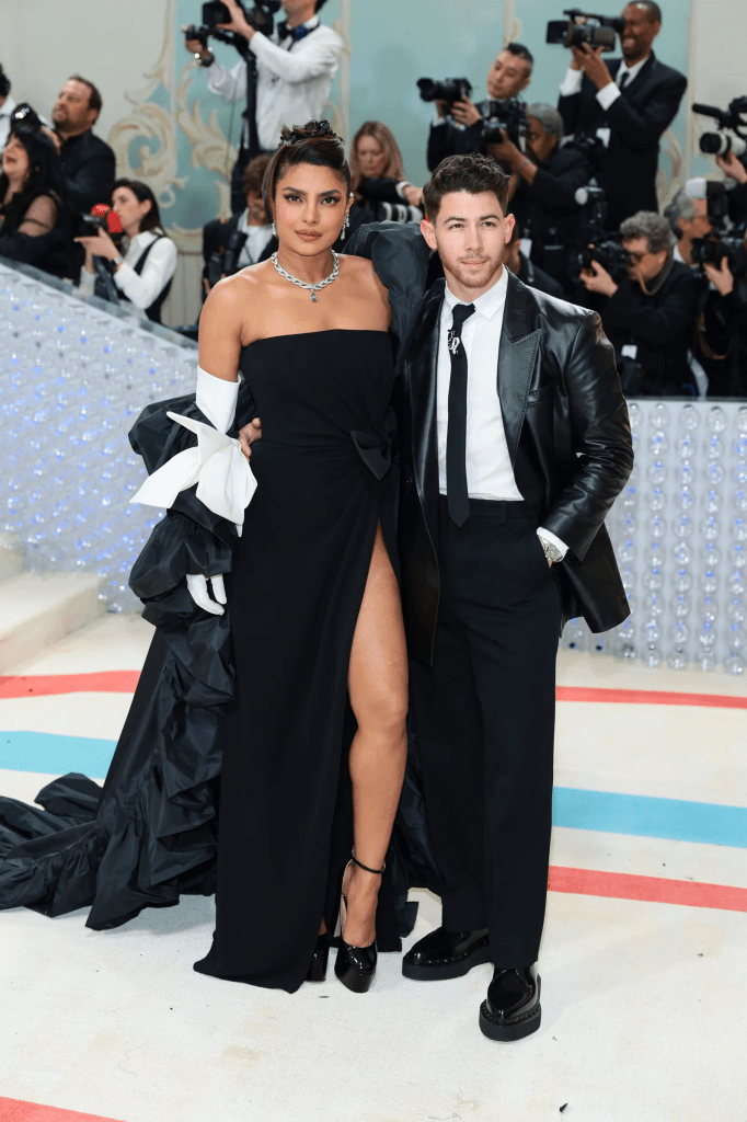 Power couple Priyanka Chopra and Nick Jonas looked fierce in twin black Valentino outfits.