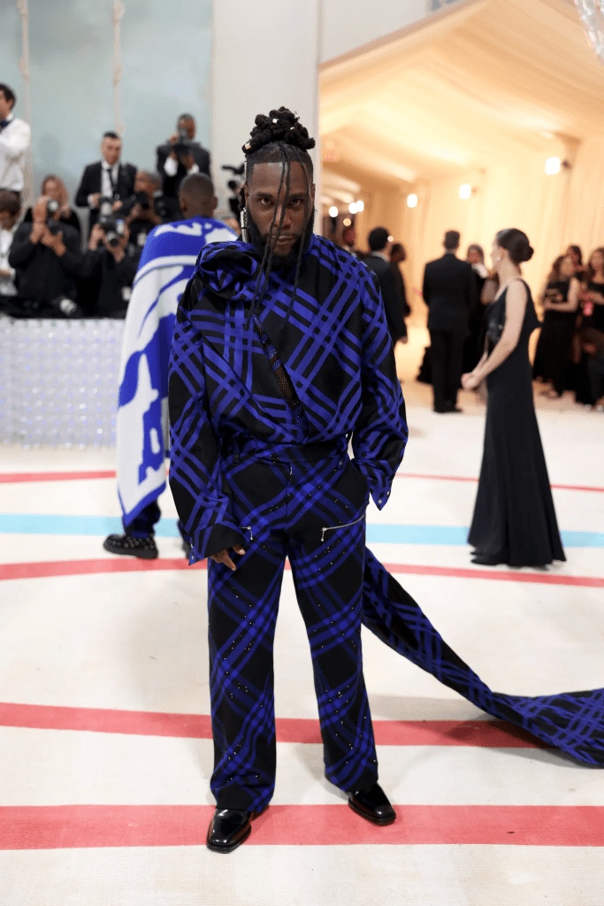 The Verna boy made his Met Gala debut in a blue and black suit from Burberry