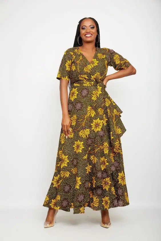 Women rocking maxi Ankara dresses as a way to dress up for church