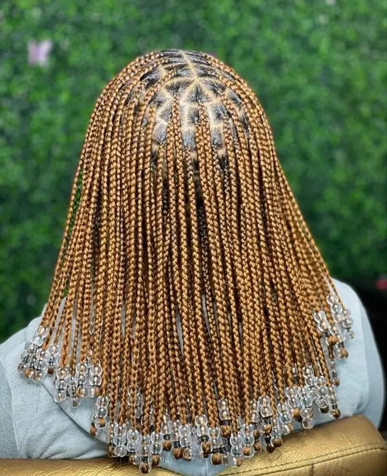 short small unknotted braids with beads