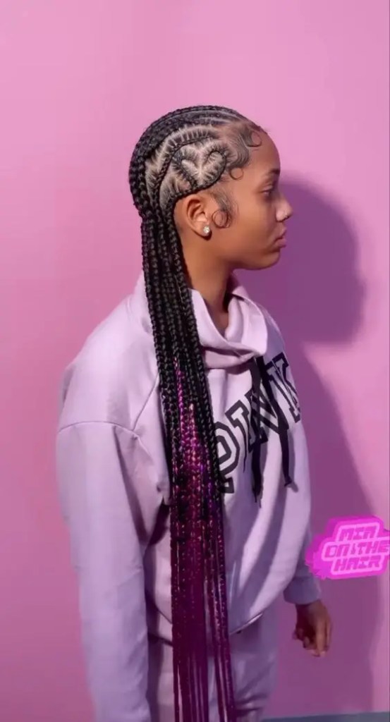 long braid in the shape of a heart