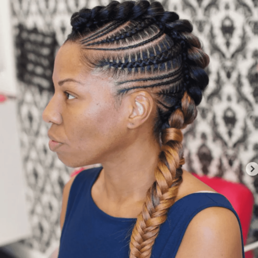 A woman rocking a mohawk braid