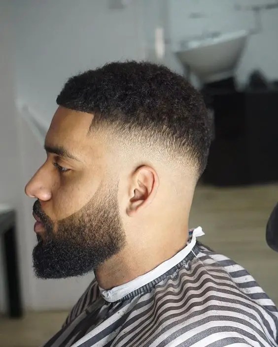 Side view of man rocking faded hairstyle