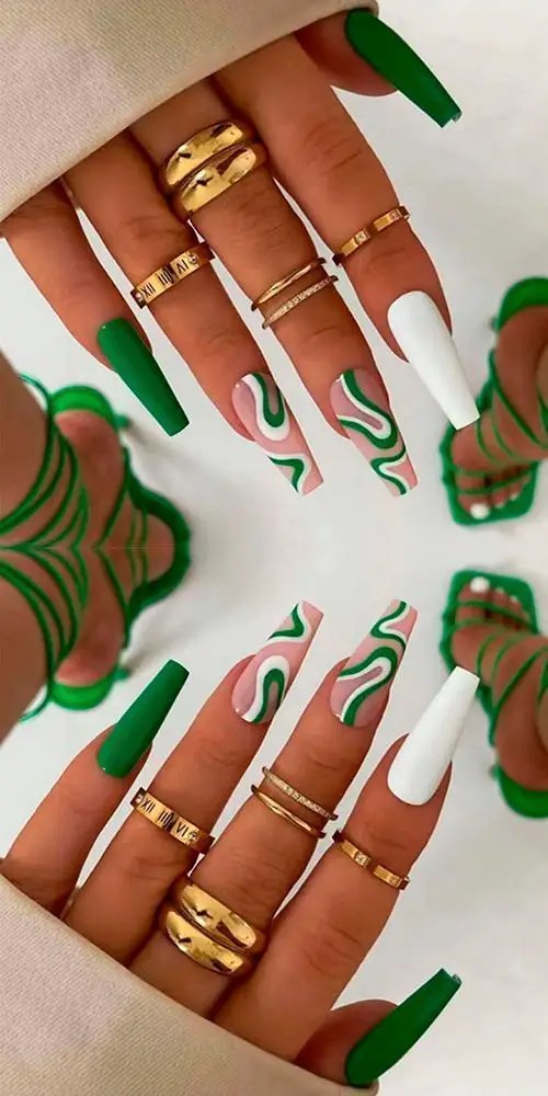 A set of gorgeous nail designs with rings to liven things up
