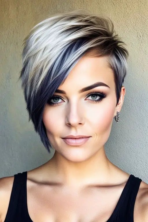 32 ideias impressionantes para elevar seu visual 20 linda mulher balançando um bob pixie assimétrico