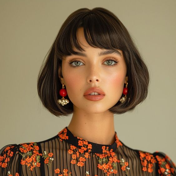 Tudo o que você precisa saber sobre esse estilo clássico – Revista Svelte 27 uma senhora exibindo seu penteado com franja