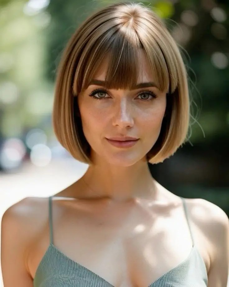 Tudo o que você precisa saber sobre esse estilo clássico – Revista Svelte 13 senhora bonita usando um penteado curto com franja