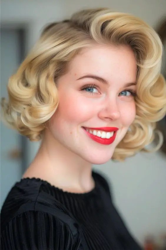 28 ideias arrebatadoras para um novo visual – Svelte Magazine 22 uma loira usando um penteado antigo inspirado em Hollywood
